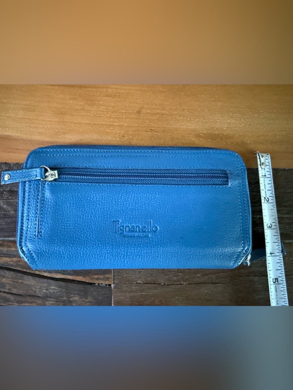 Tignanello Vibrant Blue Leather Zip Wallet